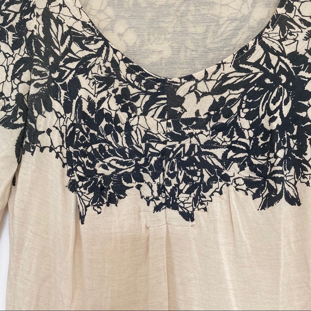 Anthropologie Deletta Cream and Black Top - Picture 3 of 6